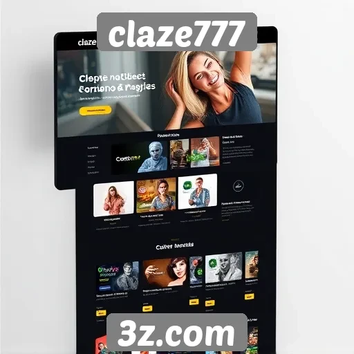 Navegação e design do site claze777 em foco